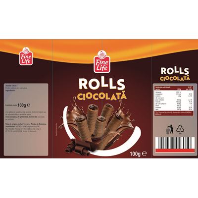 Fine Life Rolls Ciocolata 100 g