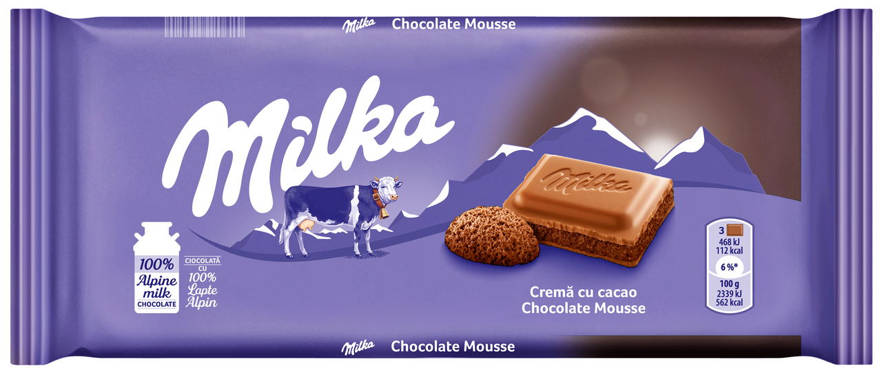 milka Ciocolata Aerata Lapte si Crema Cacao 100 g