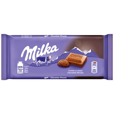 milka Ciocolata Aerata Lapte si Crema Cacao 100 g