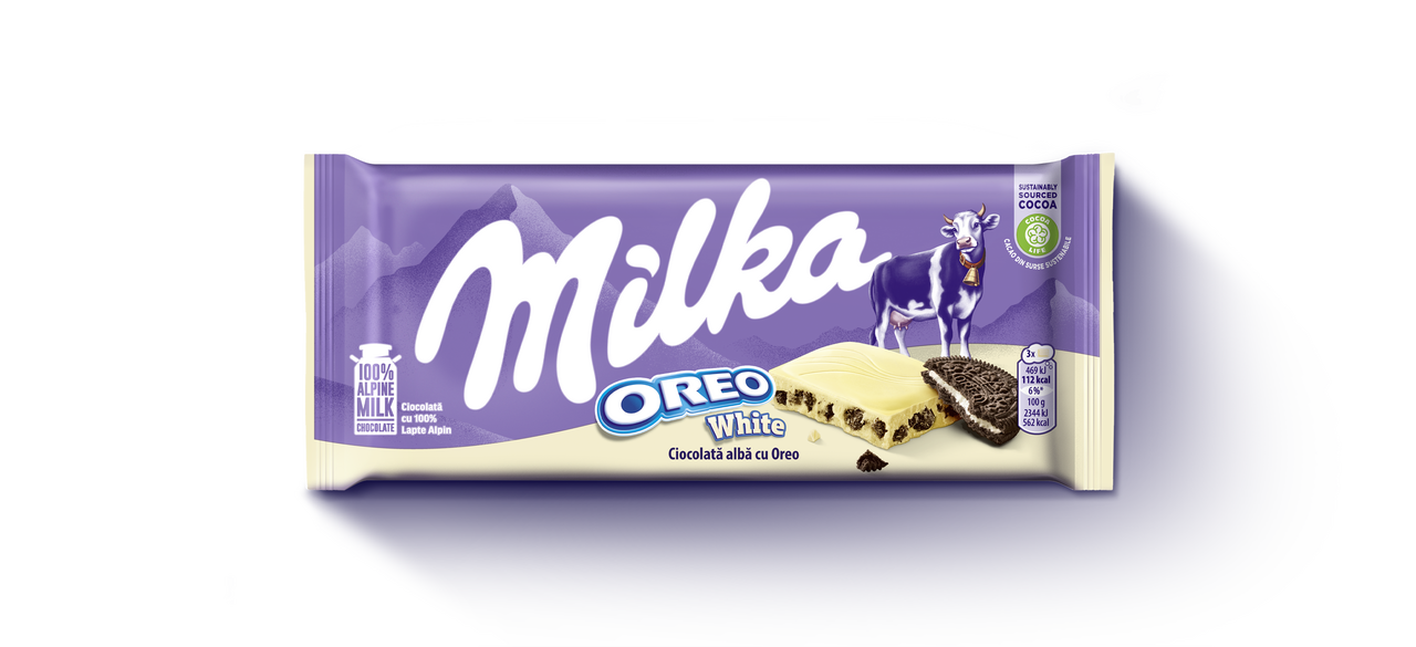 milka Ciocolata Alba si Oreo 100 g