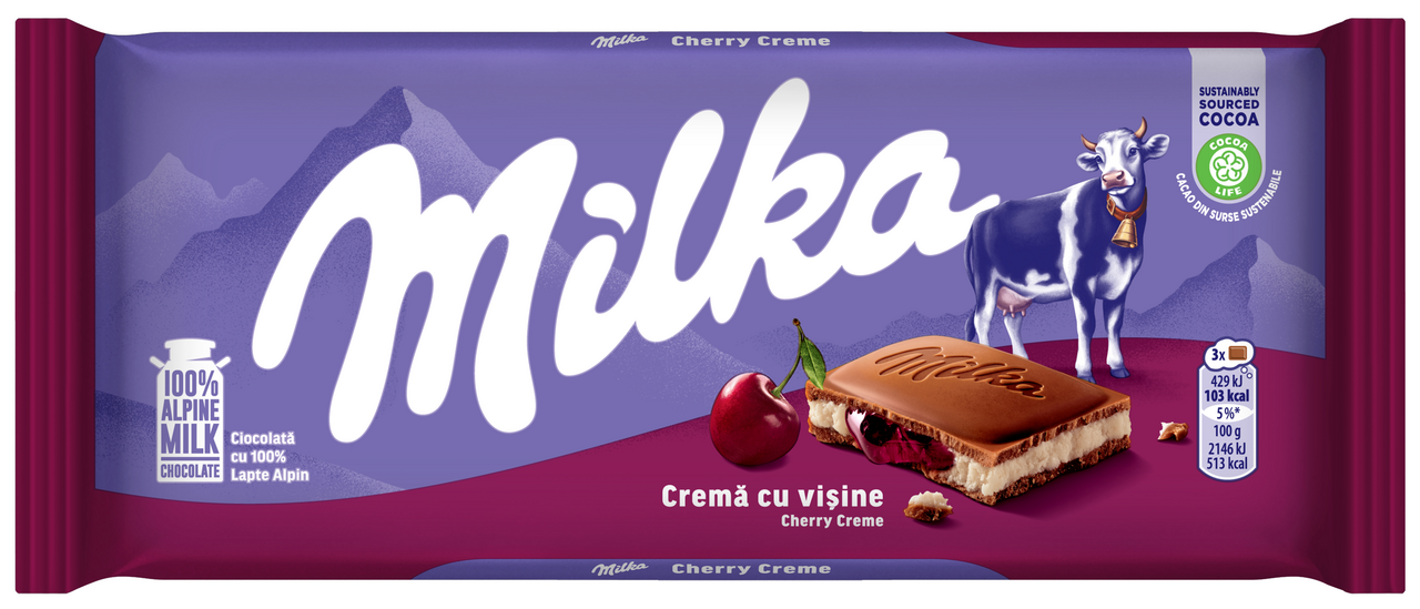 milka Ciocolata Lapte si Visine 100 g