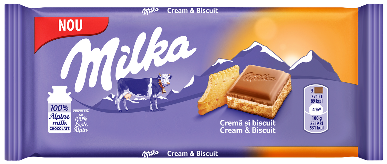 milka Ciocolata cu Lapte si Biscuiti 100 g