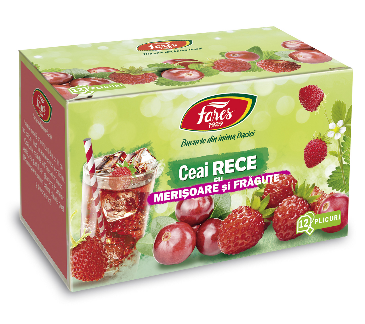 FARES Ceai Rece cu Merisoare si Fragute 21,6 g
