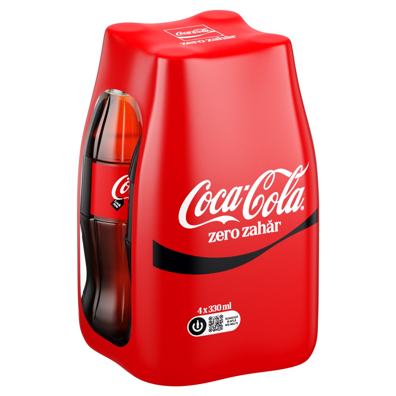 Coca-Cola Zero Zahăr Băutură Răcoritoare Carbogazoasă 0,33 L, 4 sticle