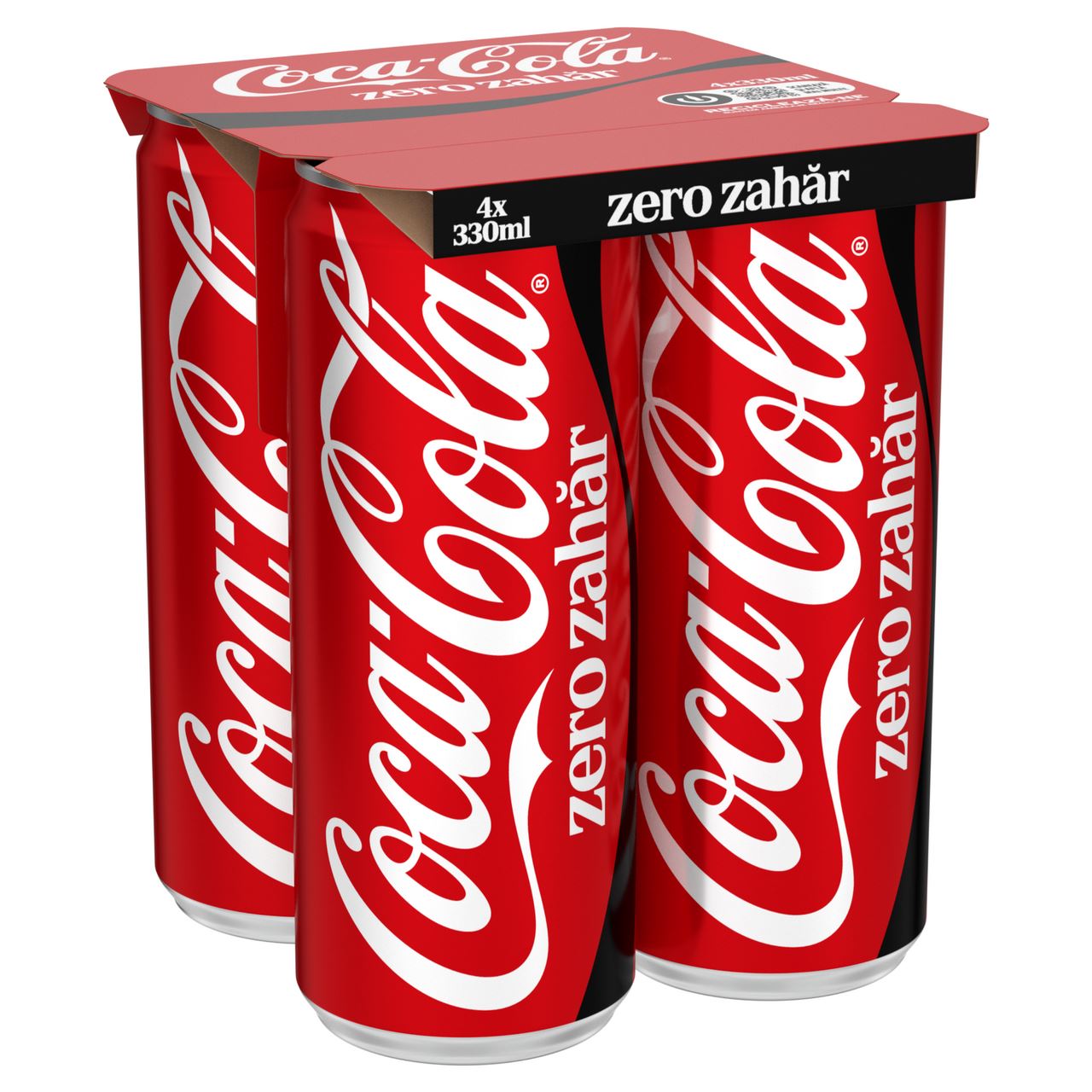 Coca-Cola Zero Zahăr Băutură Răcoritoare Carbogazoasă 0,33 L, 4 doze