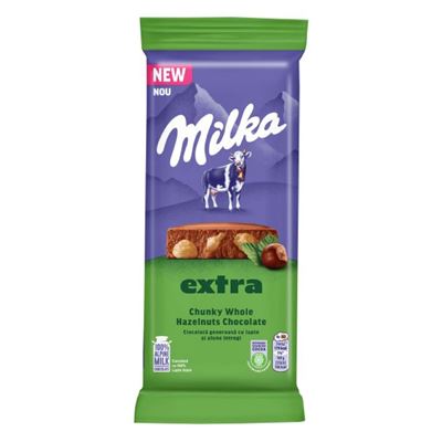 milka Ciocolata Lapte si Alune Intregi 190 g