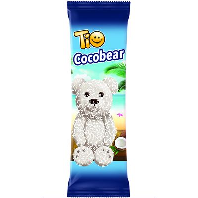 TiO Cocobear Prajitura Ciocolata Alba si Fulgi Cocos 24 x 45 g