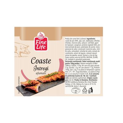 Fine Life Coaste Intregi Afumate cca 1 Kg