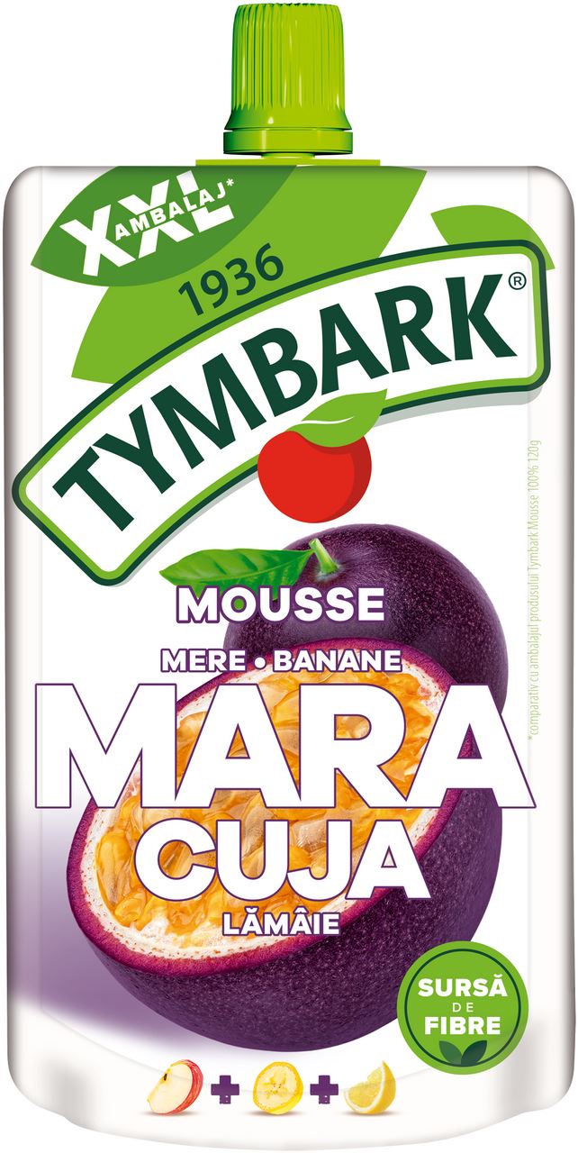 Tymbark Mousse 100% Mere & Banane & Fructul Pasiunii & Lămâie 200 g, 10 buc.
