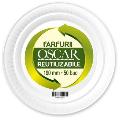 OSCAR 50 Farfurii Reutilizabile 19 cm