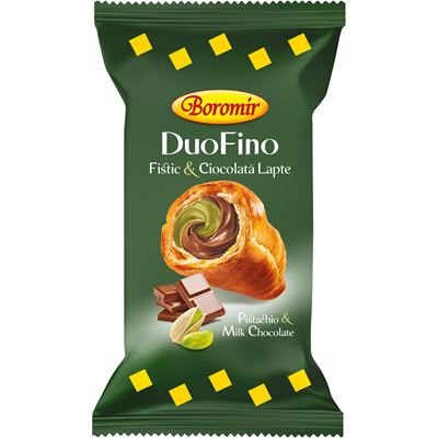 Boromir Croissant DuoFino Fistic & Ciocolata 30 x 75 g