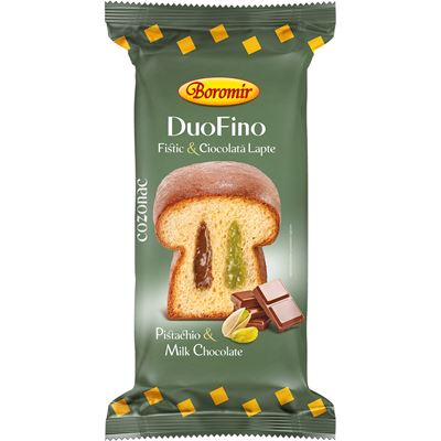 Boromir DuoFino Cozonac Fistic & Ciocolata Lapte 400 g