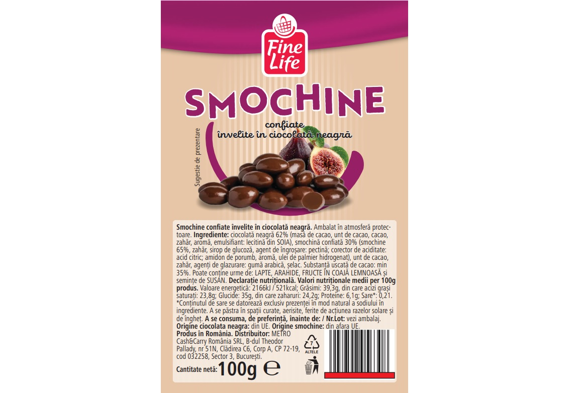 Fine Life Smochine Confiate in Ciocolata Neagra 100 g