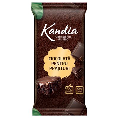 Kandia Ciocolata Amaruie 50% pentru Prajituri 240 g