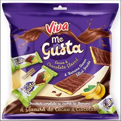 Viva Me Gusta Snack Banane Glazura Ciocolata 70 g