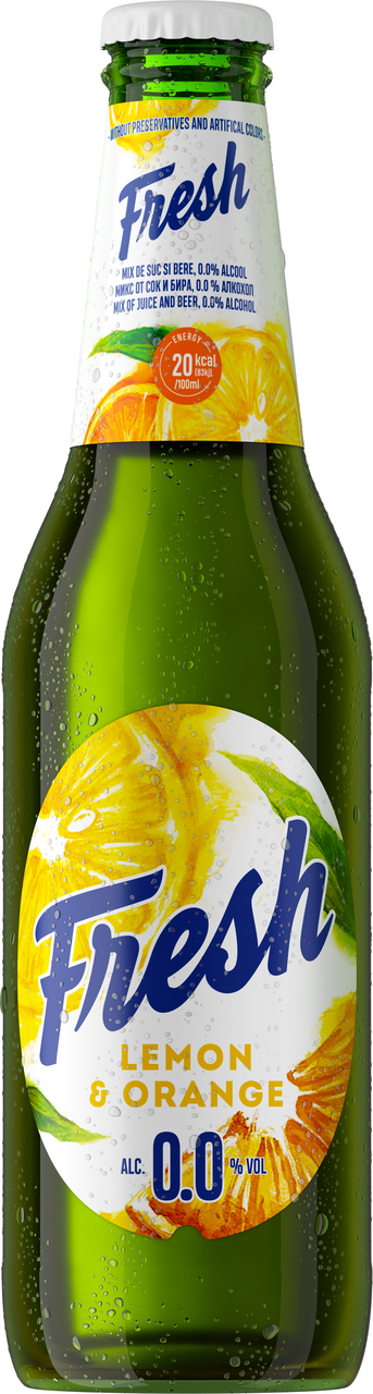 Fresh Bere 0% Lamaie & Portocala SGR 0,33 L