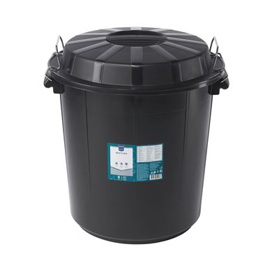 METRO PROFESSIONAL Cos Gunoi Plastic + Capac Negru 50 L