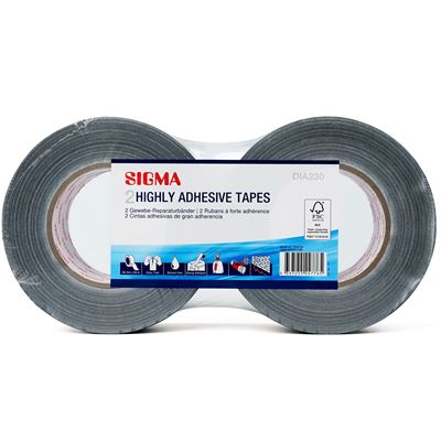 SIGMA Banda Adeziva Neagra 50 x 50 m 2 bucati
