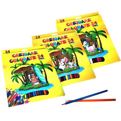Creioane Colorate Lungi 24 bucati