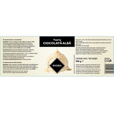 RIOBA Topping Ciocolata Alba 500 g