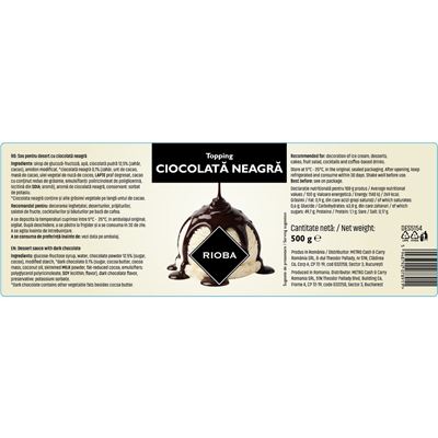 RIOBA Topping Ciocolata Neagra 500 g