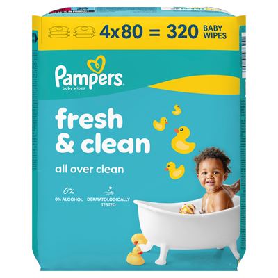 Pampers Fresh Clean Servetele Umede 4 x 80 bucati