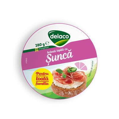 delaco Branza Topita Triunghi cu Sunca 280 g