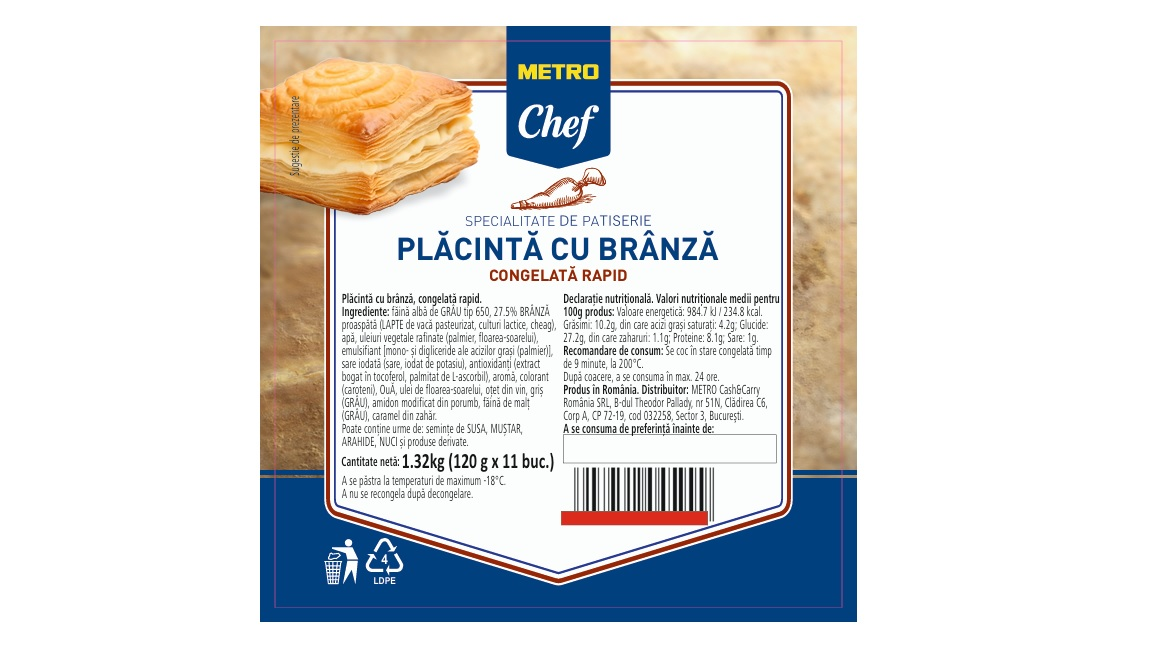 METRO Chef Placinta Branza 11 x 120 g
