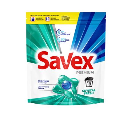 Savex PREMIUM Crystal Fresh 18 Capsule Detergent Rufe
