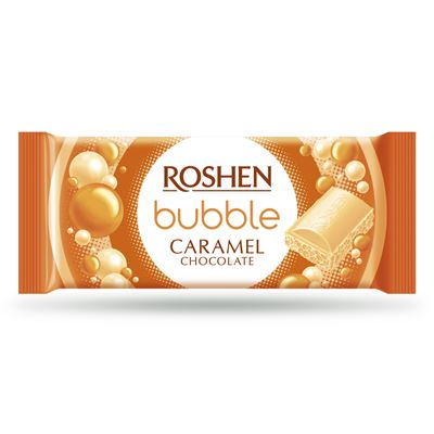 ROSHEN Ciocolata Aerata Alba cu Caramel 80 g