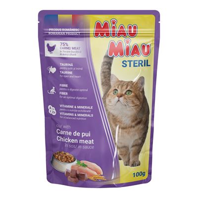 MIAU MIAU Hrana Umeda pentru Pisici Sterilizate 100 g