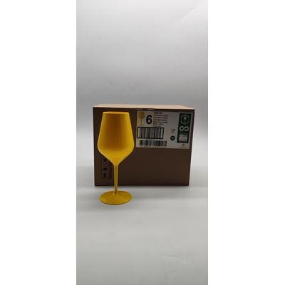 GOLD PLAST Pahar Vin Tritan Galben 470 ml 6 bucati