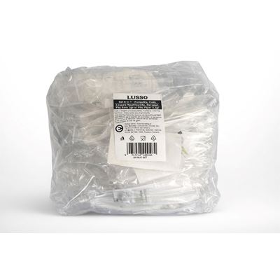 LUSSO Set Tacamuri Reutalizabile Furculita + Cutit +Lingura + Servetel +Sare/Piper 100 bucati