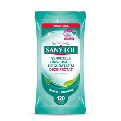 SANYTOL 120 Servetele Universale Curatare si Dezinfectare Multisuprafete