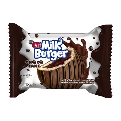 ETi Milk Burger Prajitura Ciocolata & Lapte 48 g