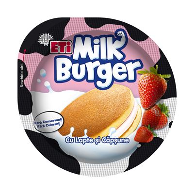 ETi MilkBurger Prajitura Lapte & Capsuni 35 g