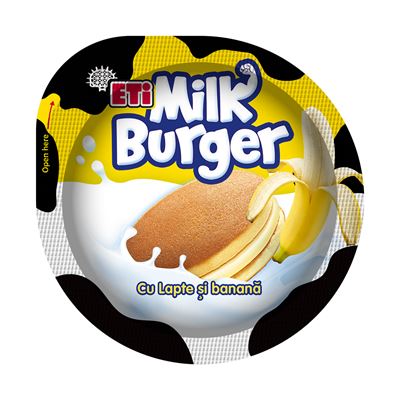 ETi MilkBurger Prajitura Miere, Lapte & Banane 35 g