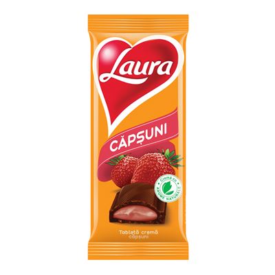 LAURA Tableta cu Crema de Capsuni 92 g
