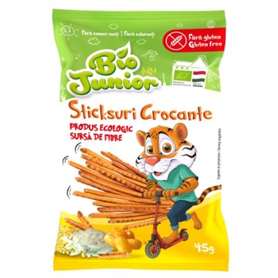BIO JUNIOR Sticksuri Crocante fără Gluten 45 g