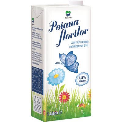 Poiana florilor Lapte UHT 1,5 % 1 L