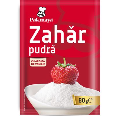 Pakmaya Zahar Pudra cu Aroma de Vanilie 4 x 80 g