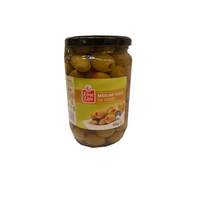 Fine Life Masline Verzi cu Ardei 420 g