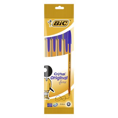 BiC Cristal Fine Pix Albastru 4 bucati