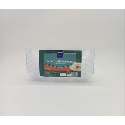 METRO PROFESSIONAL Cupe Patrate Transparente 60 bucati
