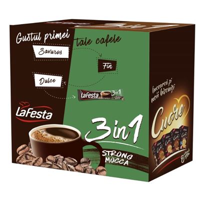 LA FESTA Cafea Solubila 3 In1 Strong Mocca 24 Bucati x 15,6 g