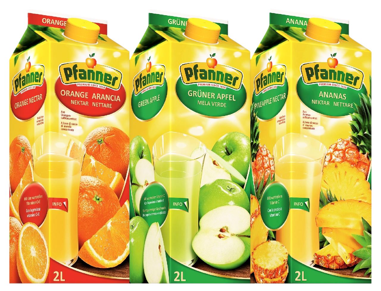 Pfanner (Porto50%+Ananas+Mar) 2 L, 3 sticle