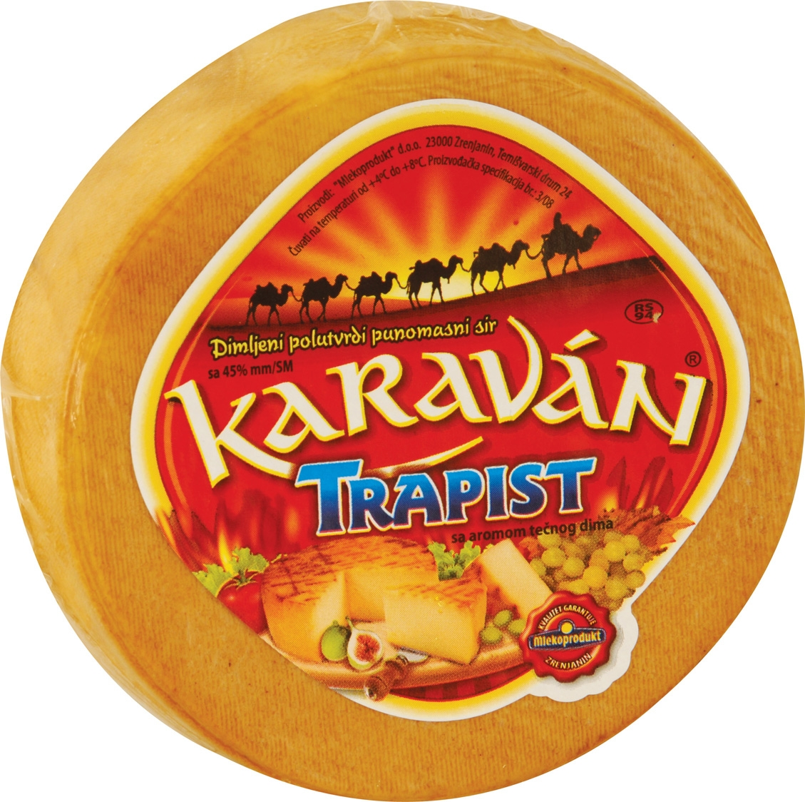 KARAVÁN Dimljeni sir trapist 45% mm cca 800 g