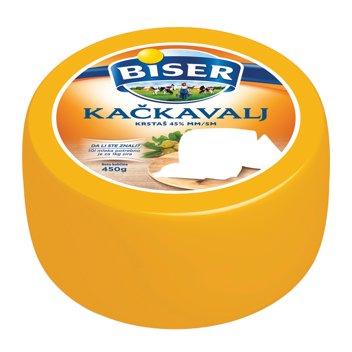 BISER Sir kačkavalj krstaš 45%mm 450g