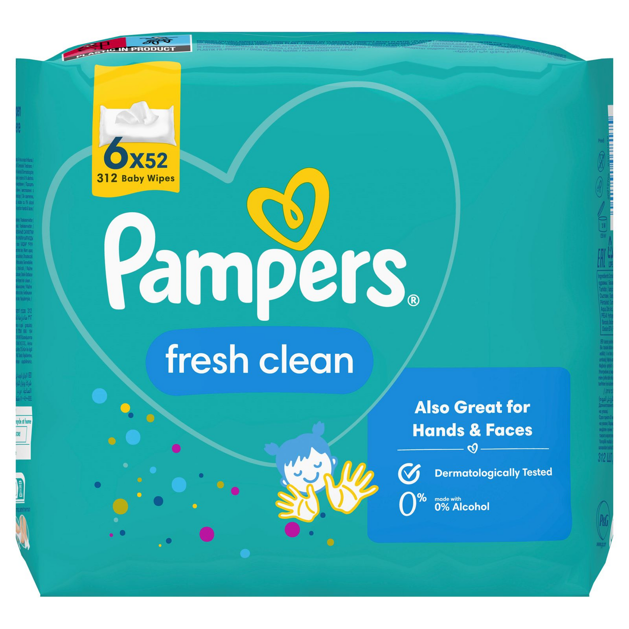 Pampers Vlažne maramice za bebe fresh 6 pakovanja X 52 kom, 312 maramica
