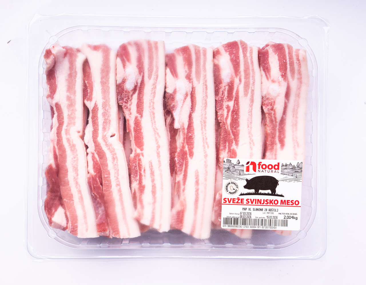 Slanina za roštilj cca 2,5 kg, map xl